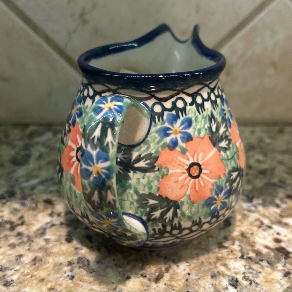 Polish Unikat Pottery Handmade Creamer Mini Pitcher Handmade in Poland - Picture 8 of 12